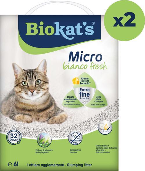 Biokats Kedi Kumu Micro Bianco Fresh 6 Lt x 2 Adet