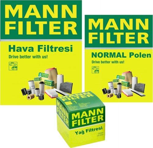 MANN-FILTER Audi A3 1.0 Tfsı Filtre Bakım Seti 2016-2019 Chz 3F Hava-Yağ-Normal Polen