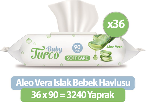 Softcare Aloea Vera Islak Havlu Mendil 90x36 3240 Yaprak