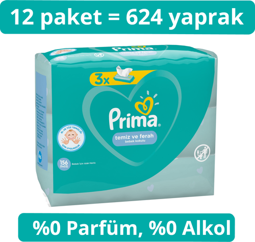Islak Havlu Mendil Temiz ve Ferah 12'li 624 Yaprak