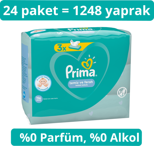 Islak Havlu Mendil Temiz ve Ferah 24'lü 1248 Yaprak