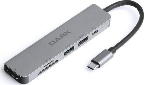 DK-AC-U31X38 USB 3.1 Type-C 6 in 1 HDMI-TF SD Kart -USB 3.0 & USB 2.0-USB-C PD Çevirici HUB