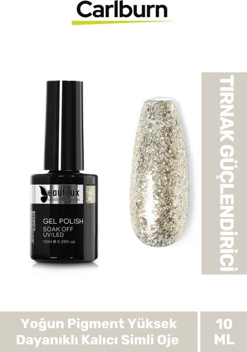 Hızlı Kuruyan Uzun Süre Dayanıklı Yüksek Pigment 3 Aşamalı Kalıcı Simli Tırnak Ojesi 10 Ml