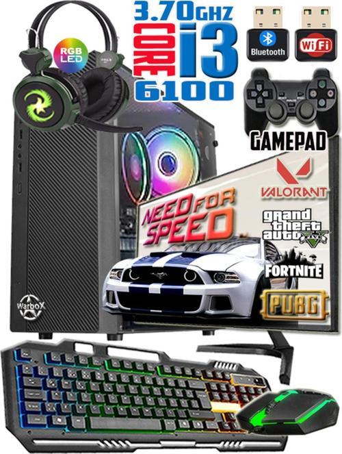 Star I3 6100 Turbo:3.70Ghz 8Gb Ram 256Gb Ssd 250Gb Hdd R7 240 4Gb E.Kartı 18.5" Monitör Gaming Set