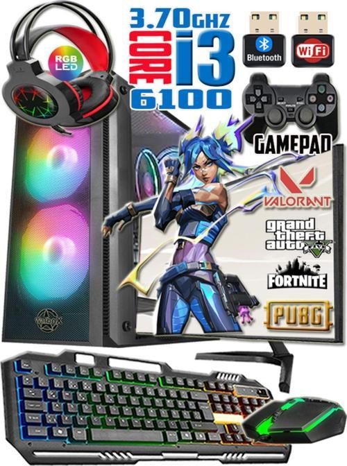 Venüz I3 6100 Turbo:3.70Ghz 8Gb Ram 256Gb Ssd 250Gb Hdd R7 240 4Gb E.Kartı 21.5" Monitör Gaming Set