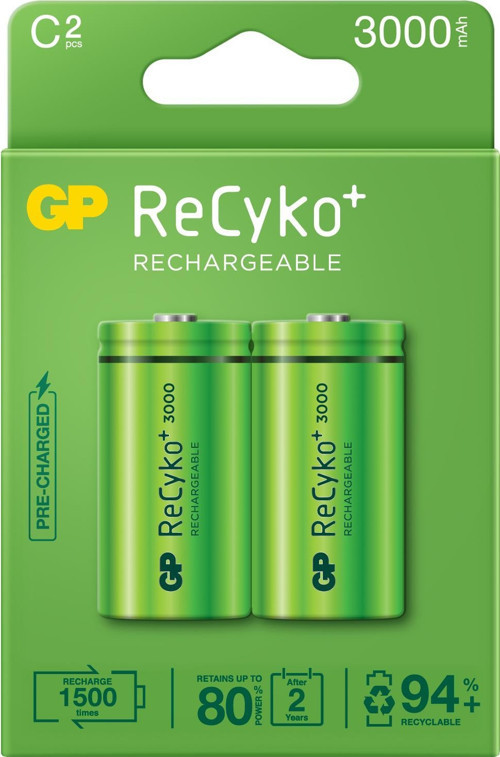 2200 mAh Orta Boy Şarlı Pil 2'li Paket GP220CHEMTR-2UC2 C Boy