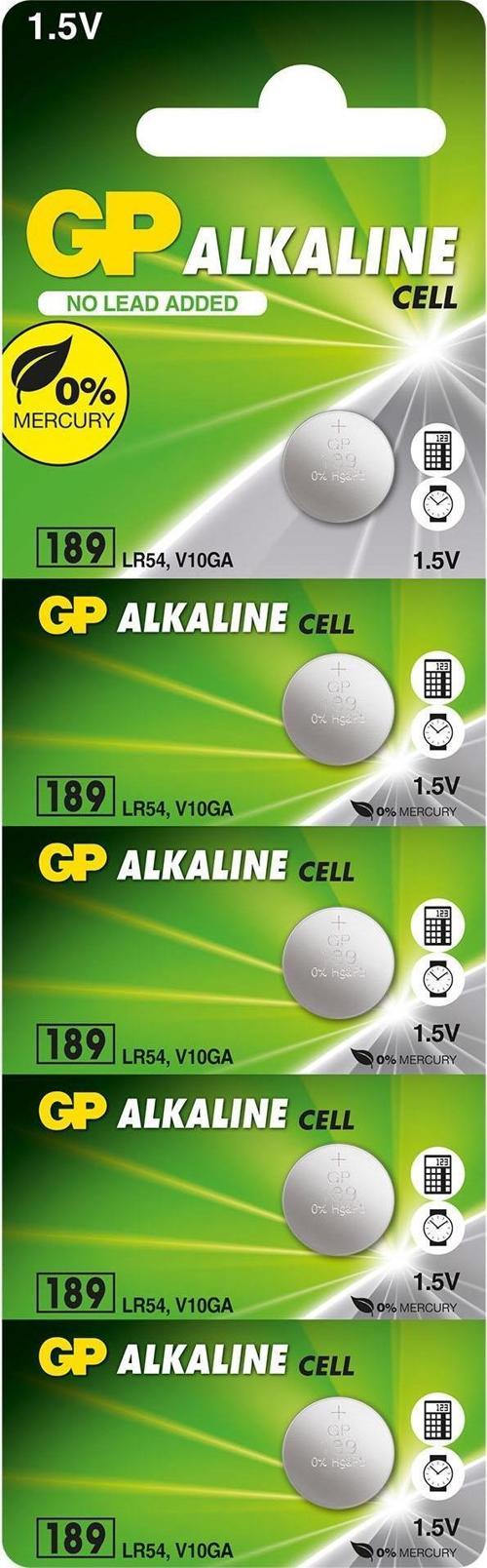 GP189-C5 LR54 Alkalin Düğme Pil 5'li Paket