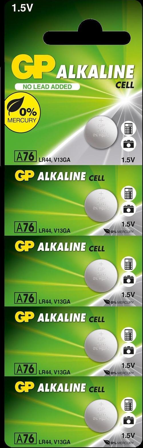 GPA76-C5 LR44 Alkalin Düğme Pil 5'li Paket