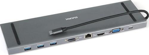 USB 3.1 Type C 10 in 1 Etht-HDMI-VGA-TFSD Kart Ok-USB3- Kulaklık Çok HUB