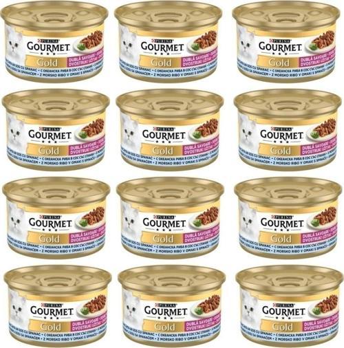 Gold Okyanus Balığı ve Sebzeli Konserve Yetişkin Kedi Maması 12 x 85 G