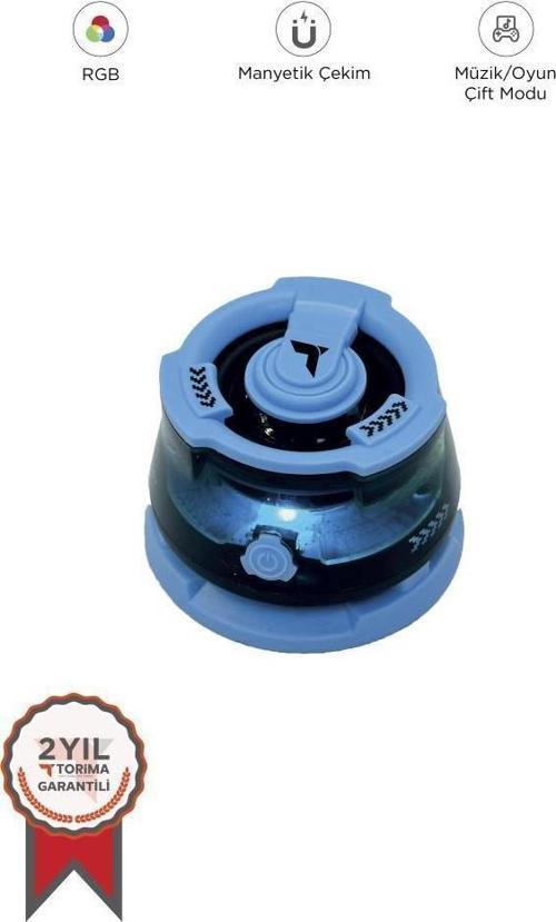 D39 Mavi Manyetik RGB Işıklı 5.3  Telefon Tutucu Mini Bluetooth Hoparlör Speaker