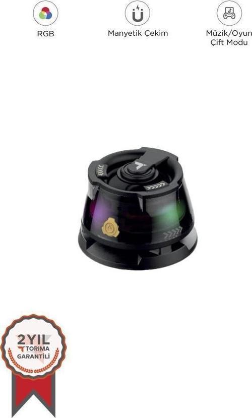 D39 Siyah Manyetik RGB Işıklı 5.3  Telefon Tutucu Mini Bluetooth Hoparlör Speaker
