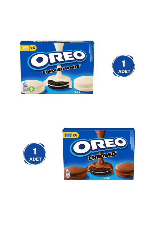 Sütlü Çikolata Kaplamalı Vanilyalı Bisküvi 246 gr & Oreo Beyaz Çikolata Kaplamalı Vanilyalı Bisküvi 246 gr - 2 Adet