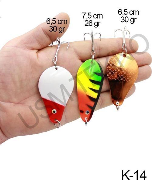 Turna Kaşık 3 Adet Rapala Lures Yapay Yem Turna Kaşığı Turna Levrek Lüfer Alabalık Kaşığı