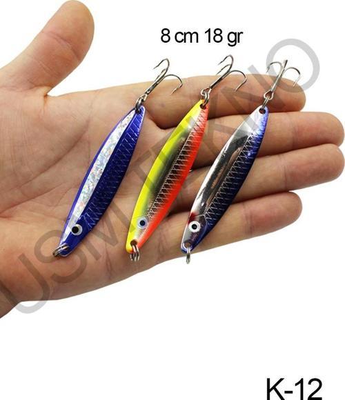 Turna Levrek Kaşığı 3 Adet  Rapala Lures Jig Yem Levrek Lüfer Ailesi Alabalık Kaşığı