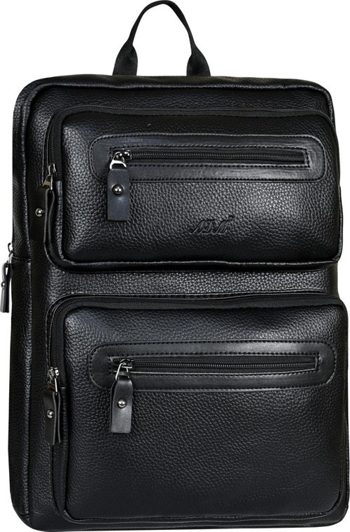 15.6 İnç ve 17 İnç Uyumlu Bilgisayar-Notebook Uyumlu Suni Deri Sırt Çantası Siyah