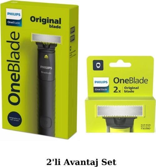 QP1424/10 OneBlade Tıraş Makinesi - QP220/51 2'li Yedek Başlık Avantajlı Set