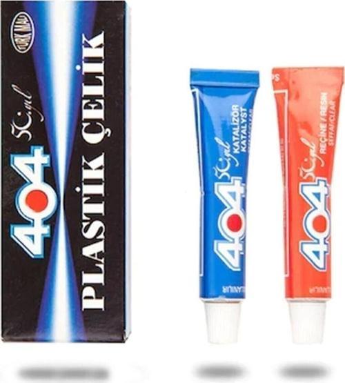 404 Epoksi Plastik Çelik Çift Karışım Şeffaf Yapıştırıcı 16 Gr