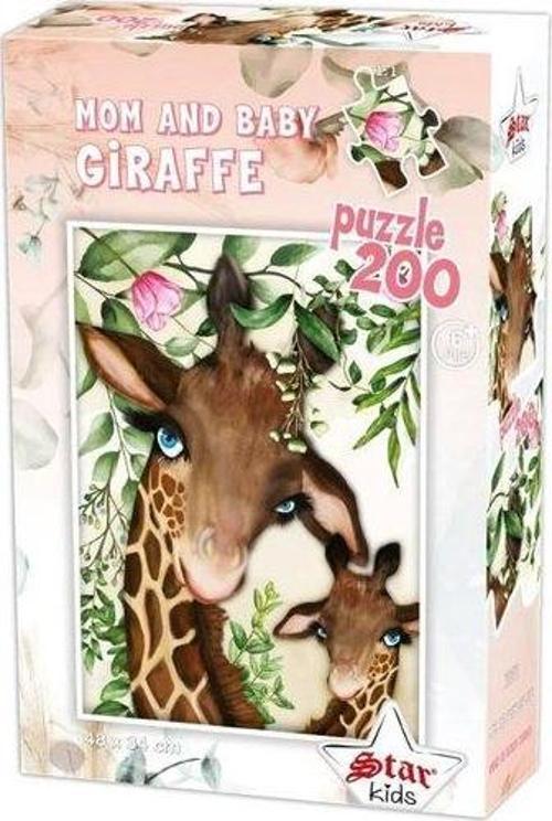 Anne Ve Bebek Zürafa, 200 Parça Puzzle