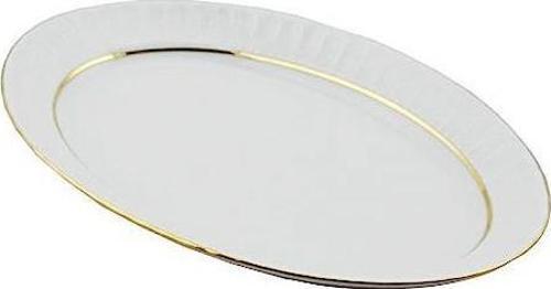 Sedef 30cm Kayık Tabak Yaldızlı Yeni