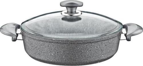 Granit 22X7,5 cm Gri Pilav Tencere Cam Kapaklı 3310