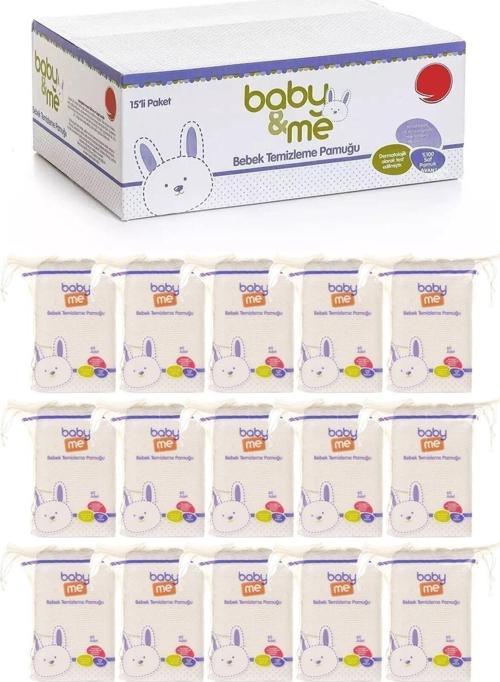 Bebek Temizleme Pamuğu %100 Saf Pamuk 60'Lı Poşet 15 Paket