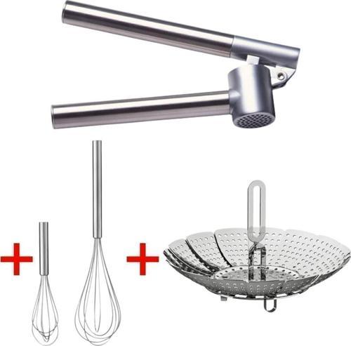 3'Lü Set Sarımsak Ezici - Buharda Pişirici - Çırpıcı