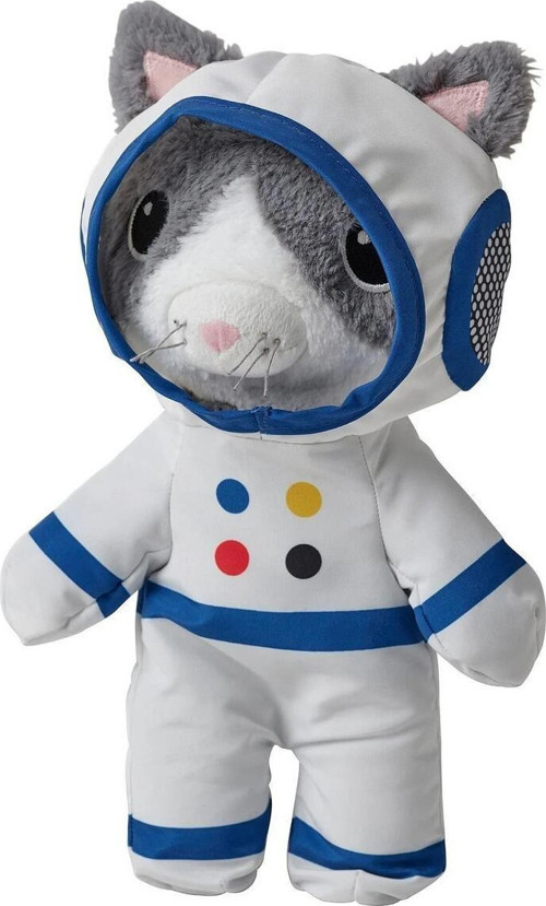 Aftonsparv 28 Cm Çıkarılabilir Astronot Giysili Kedi Yumuşak Peluş Oyuncak Gri Uzay Temalı