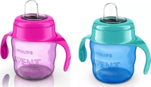 Eğitici Damlatmaz Bardak Suluk Mavi 200 Ml + Pembe 200 Ml