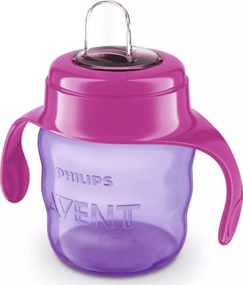 Pembe Silikon Uçlu Eğitici Damlatmaz Bardak 6M+ 200Ml