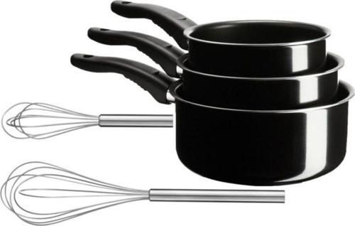 Sos Tenceresi Teflon Sütlük Tava Çırpıcı Set 5 Parça