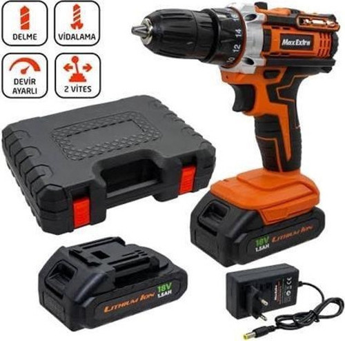 MX1815 18V 1.5 AH 10 MM MANDREN ÇİFT AKÜLÜ MATKAP VİDALAMA