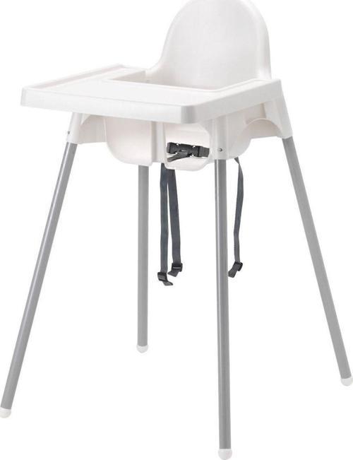 Unisex Beyaz Antilop Tepsili Mama Sandalyesi Portatif Beyaz 0-25 Kg