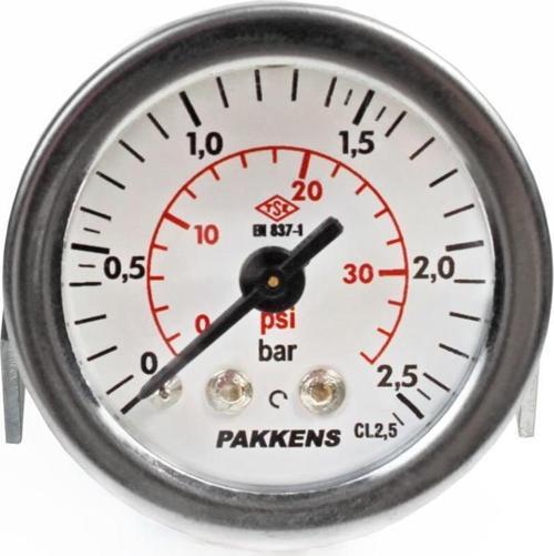 0-2.5 Bar 40 mm Arkadan Bağlantılı Panotipi Kuru Manometre G 1/8 inç