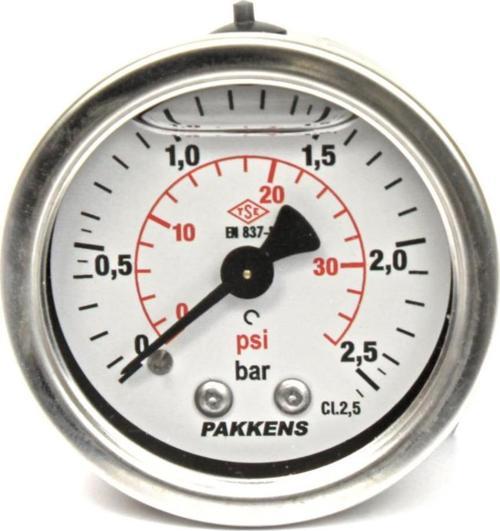 0-2.5 Bar 50 mm Arkadan Bağlantılı Gliserinli Manometre G 1/4 inç