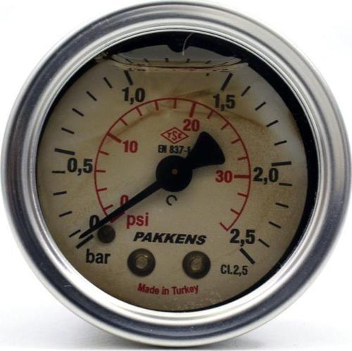 0-2.5 Bar 63 mm Arkadan Bağlantılı Gliserinli Manometre G 1/4 inç
