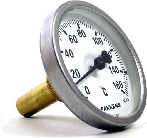 Termometre 0-160 °C Çap 63 mm Daldırma Boyu 5 cm Arkadan Bağlantılı G 1/2 inç