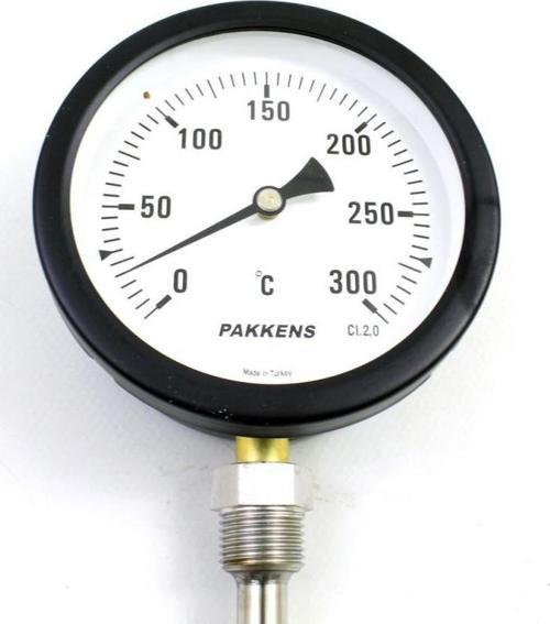 Termometre 0-300 °C Çap 100 mm Daldırma Boyu 10 cm Alttan Bağlantılı G 1/2 inç