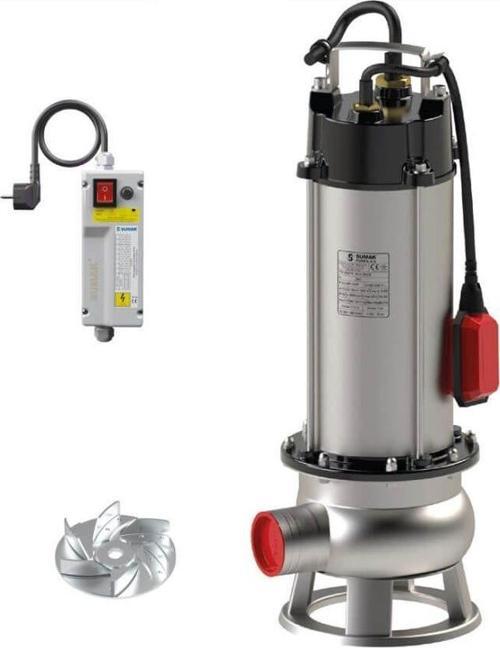 Sumak SDFV 30/2 İNOX Komple Paslanmaz Vortex Çarklı Foseptik Dalgıç Pompa 220 Volt 3 Hp 16.5 Mss