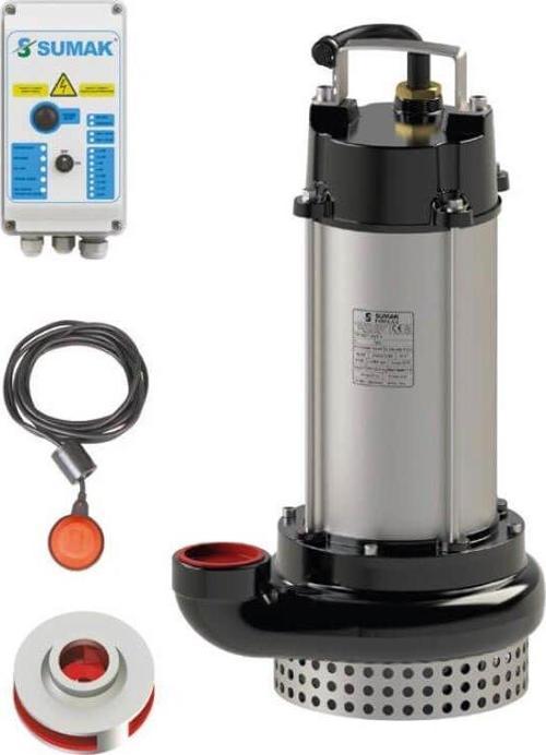 Sumak SDT 20/2 Y Paslanmaz Gövde Kirli Su Dalgıç Pompa 380 Volt 2.2 Hp 23 Mss