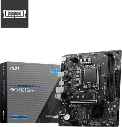 Pro H610m-e Ddr5 5600mhz 1xvga 1xhdmı 1xm.2 Usb 3.2 Matx 1700p (12. / 13. Ve 14. Nesil