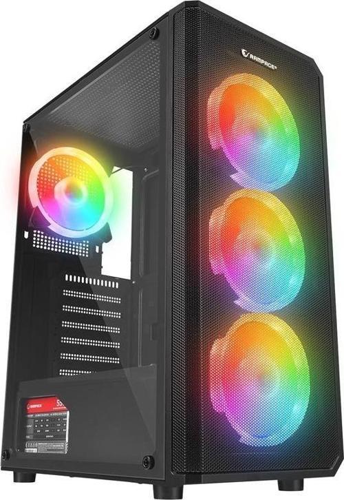 Helıos Mesh 550w 80+ Bronze Siyah Temperli Cam 4*120mm Raınbow Atx Mıdı Tower Kasa