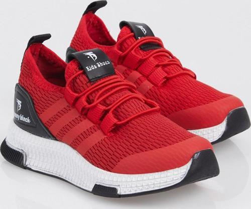 Çocuk Unisex Kırmızı Rahat Kalıp Şeritli Bağcıklı Spor Ayakkabı