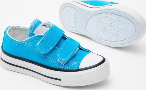 Çocuk Unisex Bebe Mavisi Kauçuk Taban Keten Cırtlı Spor Ayakkabı