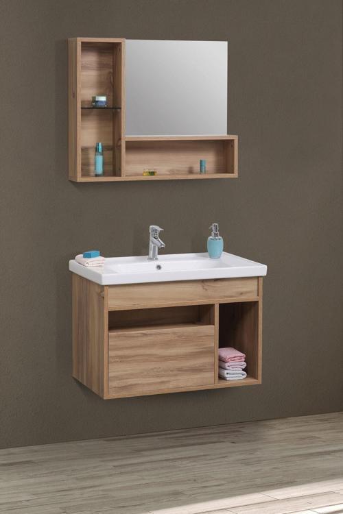 Açık Kahverengi Takım 65 Cm Regina Banyo Dolabı