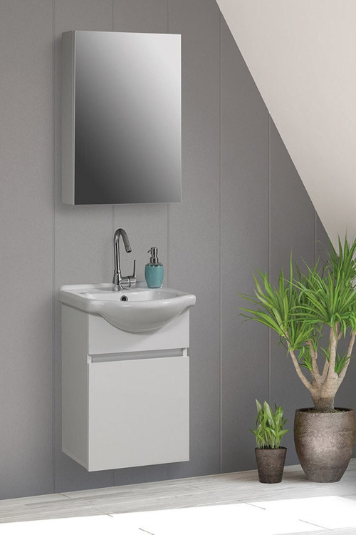 Feza Banyo Dolabı Takım 45 Cm Beyaz