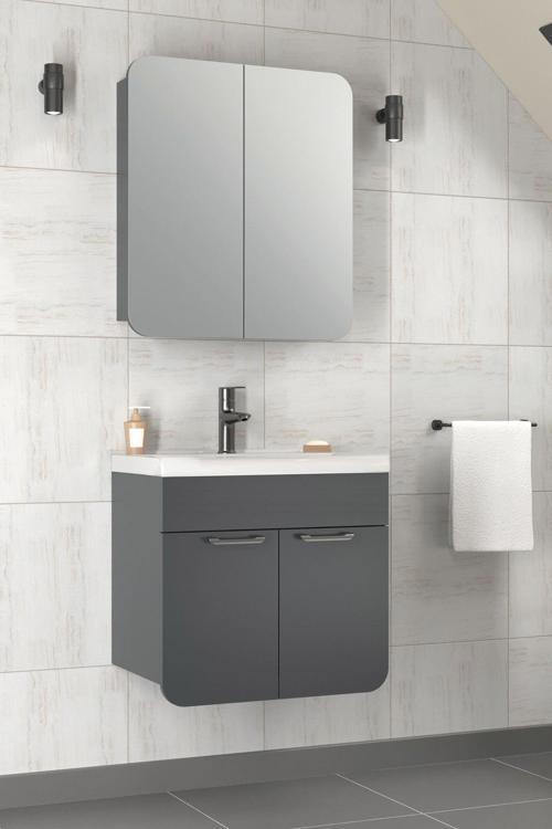 Royal Banyo Dolabı Takım 65 Cm Antrasit