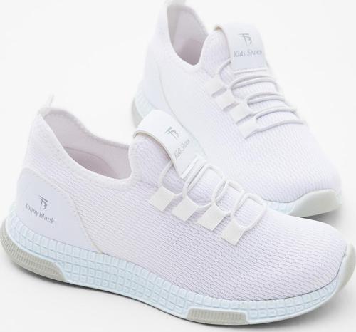 Çocuk Unisex Beyaz Rahat Kalıp Lastik Bağcıklı Spor Ayakkabı