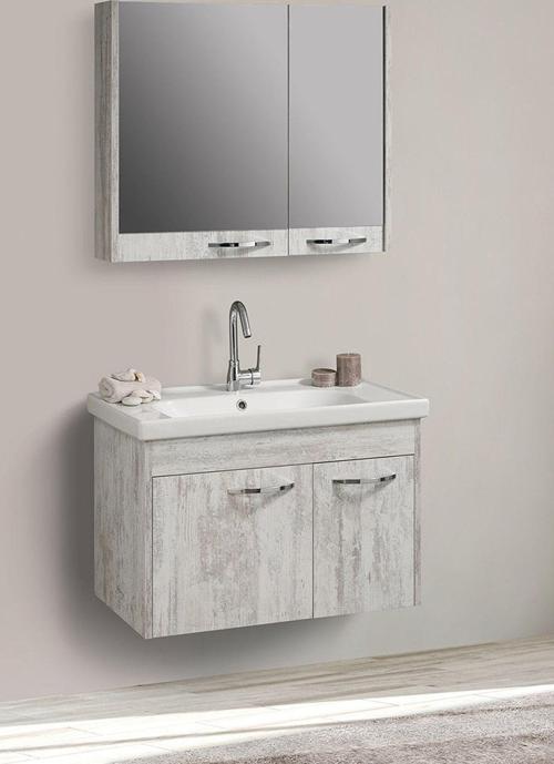 Beyaz Atlas Banyo Dolabı Takım 65 Cm