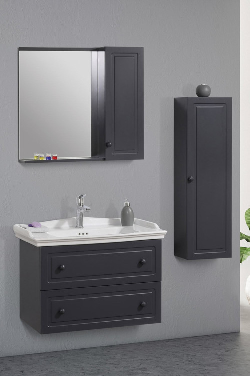 Astoria Banyo Dolabı Takım 100 Cm Koyu Gri